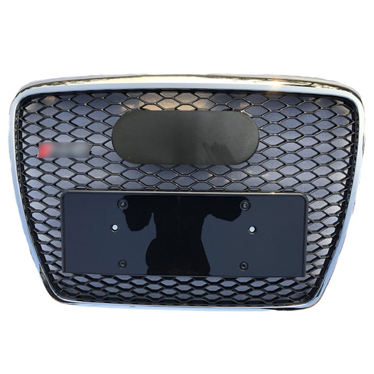 Chrome Bumper Grille Fit for A D A6 2005-2011 Honeycomb Grille with Gloss Black Body