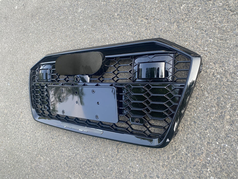 Front Bumper Grille Fit for Audi A6 RS6 S6 2019-2024 Front bumper Mesh Honeycomb grille with ACC Hole