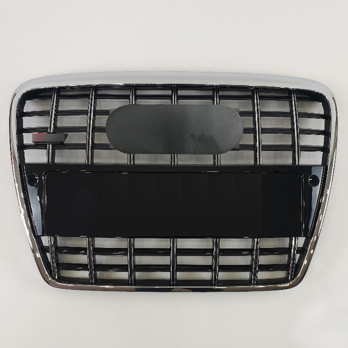 Chrome Bumper Grille Fit for A D A6 2005-2011 Grill Grille with Gloss Black Body
