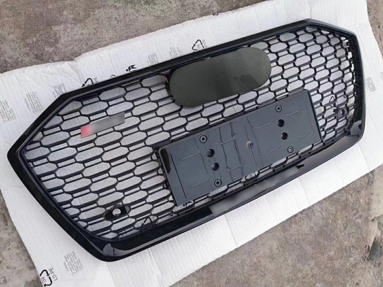 Front Bumper Grille Fit for AD A6/A6L 2019-2024 Mesh Honeycomb Grille Gloss Black