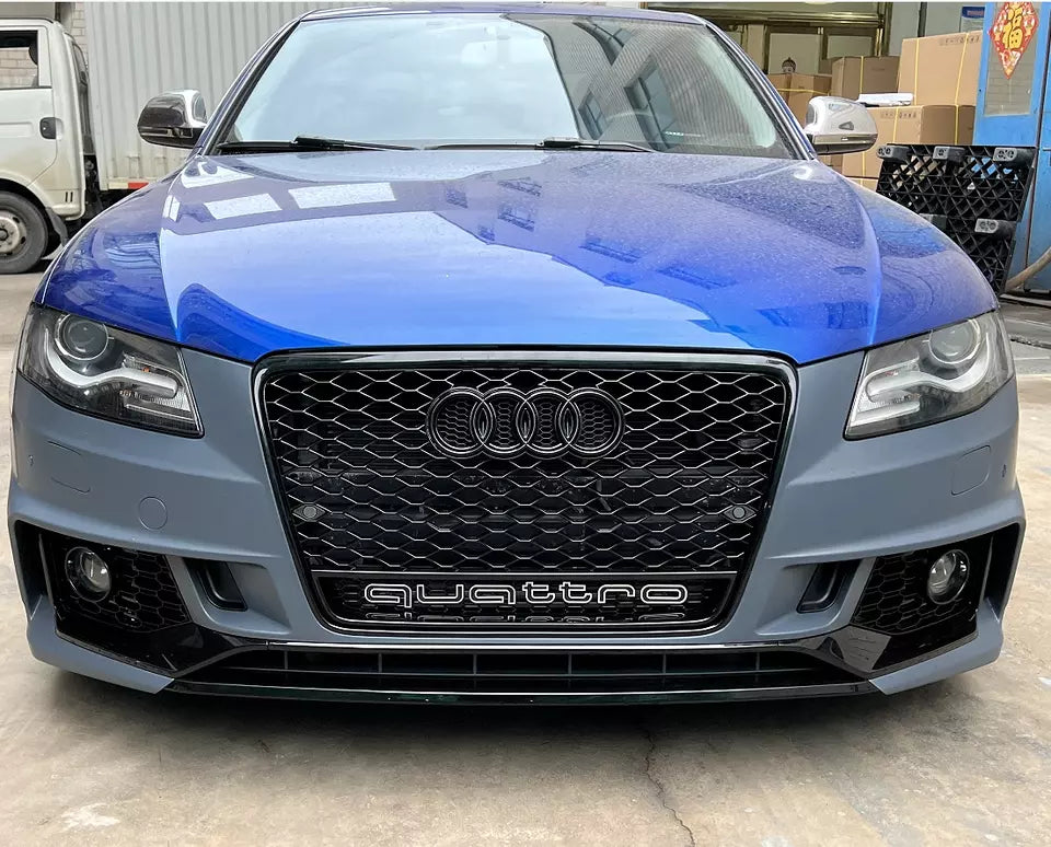 RS4 Style Front Bumper Grille Fit For A D A4 2009-2012 Mesh Honeycomb grille