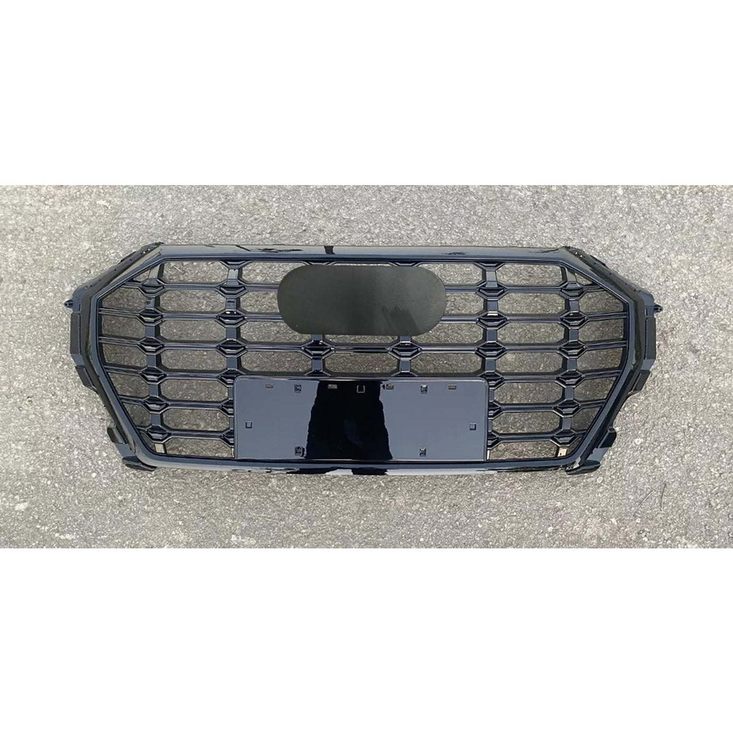 Front Bumper Grille Fit for AD Q3 SQ3 2019-2023 Grill Grille Bumper grille Gloss Black