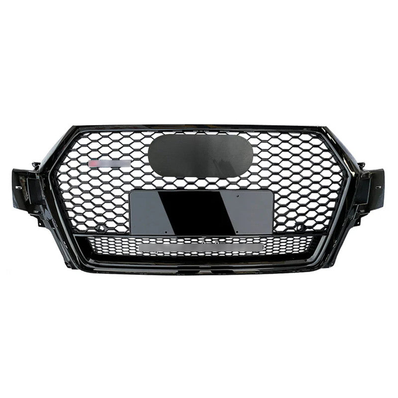 Front Bumper Grille Fit for 2017 2018 2019 Q7 RSQ7 Honeycomb Mesh Style Bumper Grille W/ Lower Window