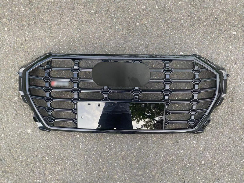 Front Bumper Grille Fit for AD Q3 SQ3 2019-2023 Grill Grille Bumper grille Gloss Black