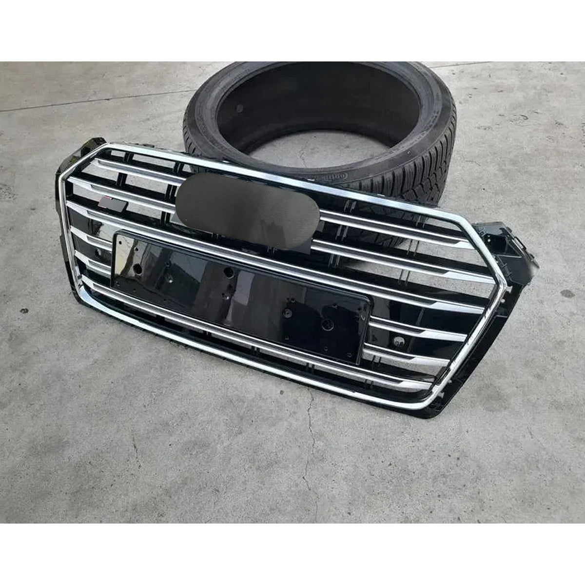 Chrome Bumper Grille Fit for A D A5 2017-2019 Grill Grille with Gloss Black Body