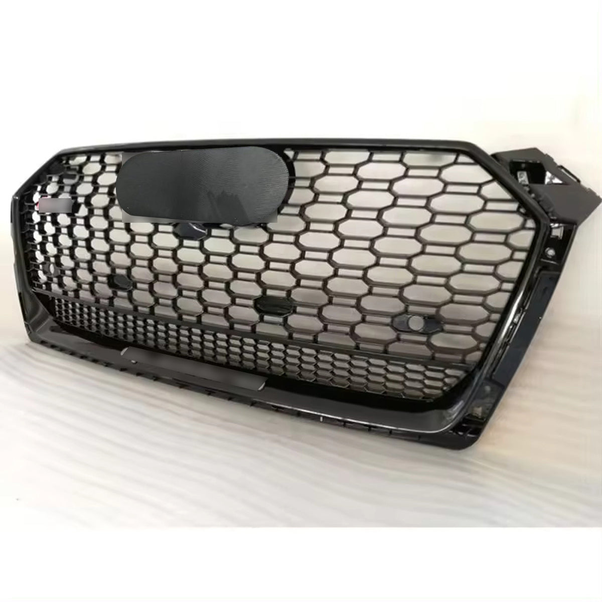 Bumper Grille Fit for A D A5 2017-2019 Honeycomb Grille Full Gloss Black Body with Emblem