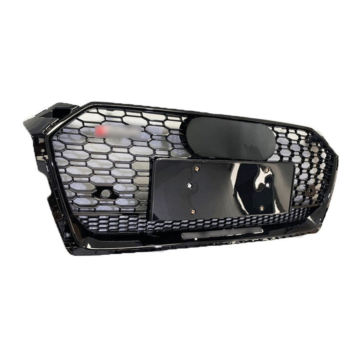Bumper Grille Fit for A D A5 2017-2019 Honeycomb Grille Full Gloss Black Body with Emblem