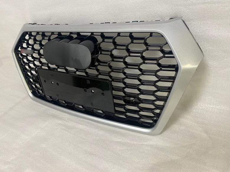 Chrome Bumper Grille Fit for AD Q5 RSQ5 2018 2019 2020 Mesh Honeycomb Bumper Grille