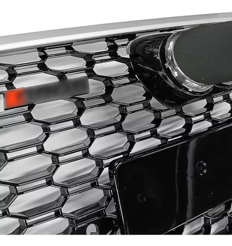 Chrome Bumper Grille Fit for AD Q5 RSQ5 2018 2019 2020 Mesh Honeycomb Bumper Grille