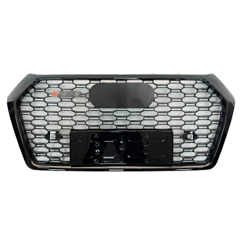Front Bumper Grille Fit for AD Q5 RSQ5 2018 2019 2020 Mesh Honeycomb Bumper Grille Gloss Black
