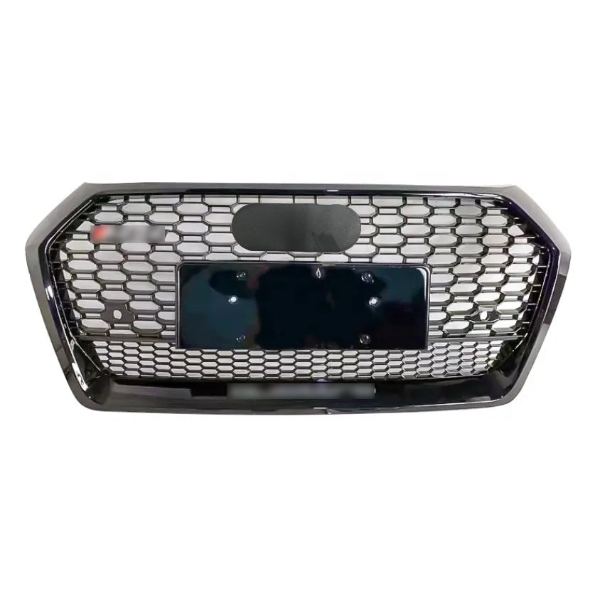 Front Bumper Grille Fit for AD Q5 RSQ5 2018 2019 2020 Mesh Honeycomb Bumper Grille Lower Window Gloss Black