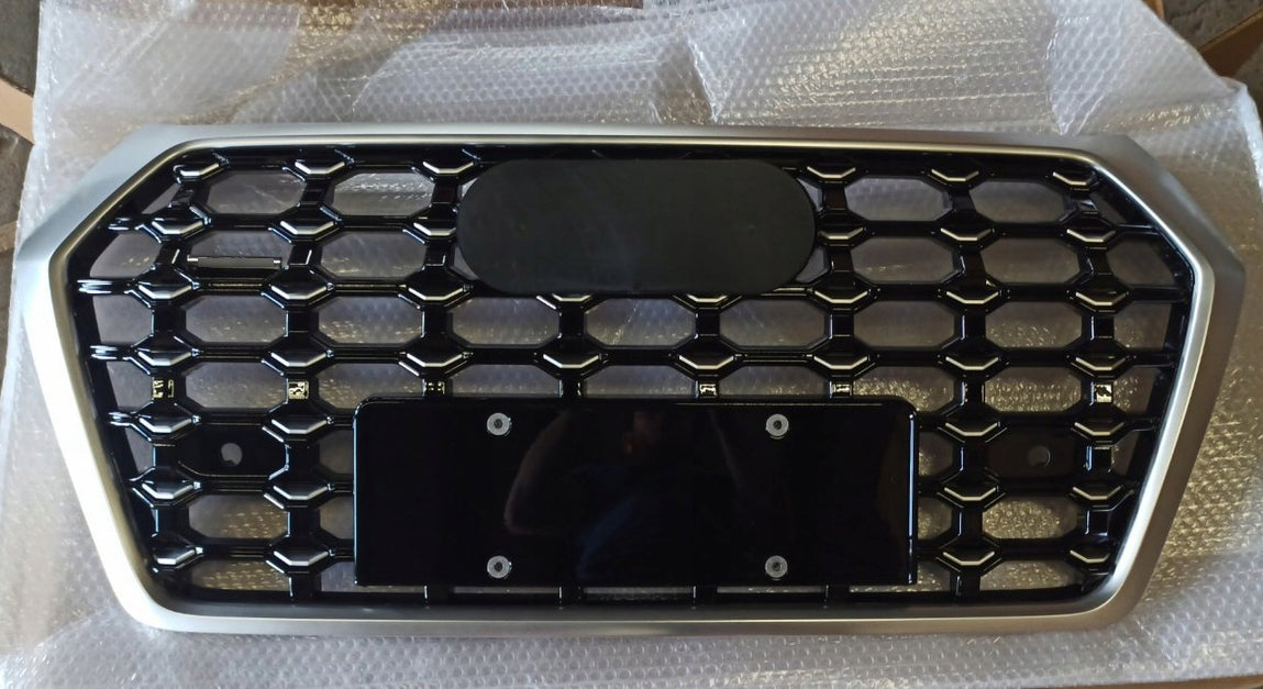 Chrome Trim Bumper Grille Fit for AD Q5 RSQ5 2018 2019 2020 Star Style Bumper Grille