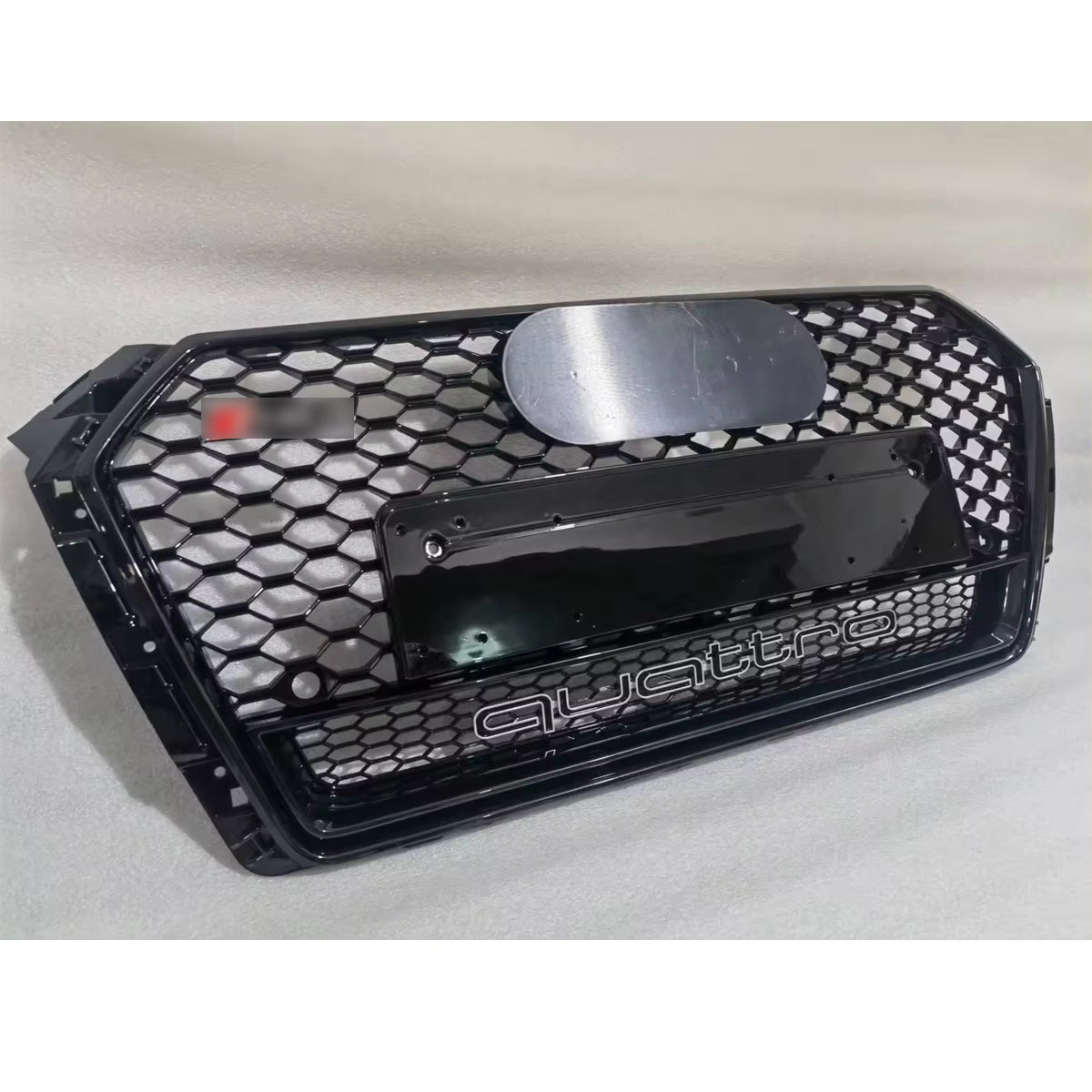 Bumper Grille Fit for A D A4 2017-2019 Honeycomb Grille Full Gloss Black Body with emblem