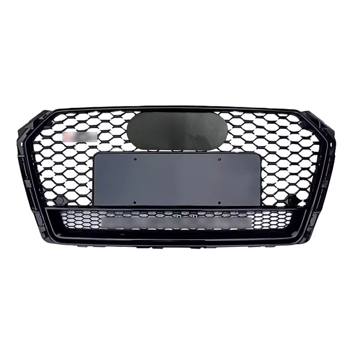 Bumper Grille Fit for A D A4 2017-2019 Honeycomb Grille Full Gloss Black Body with emblem