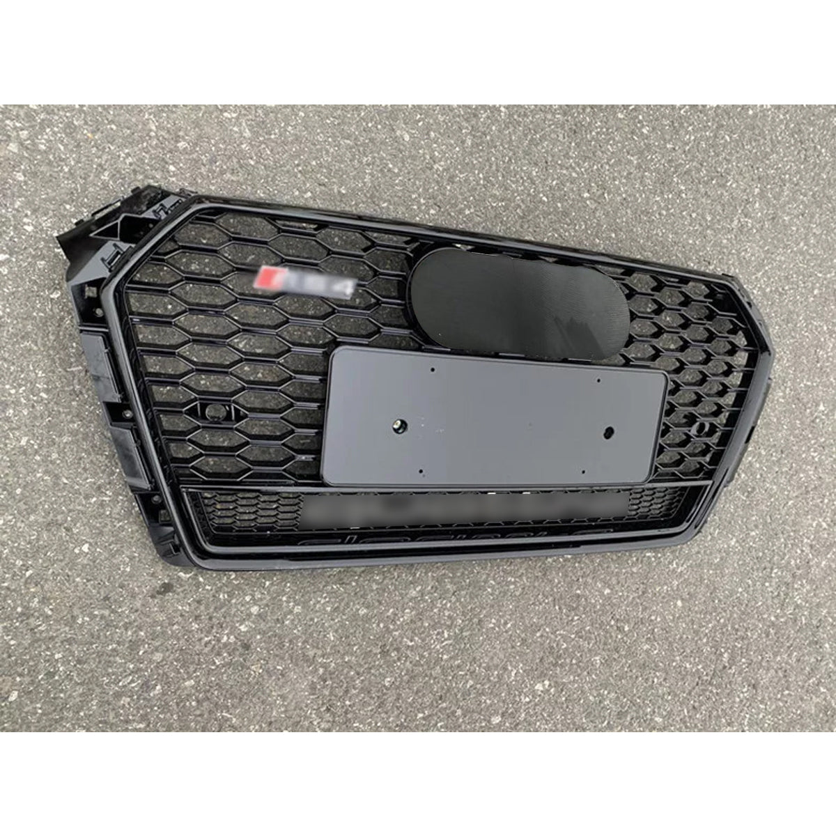 Bumper Grille Fit for A D A4 2017-2019 Honeycomb Grille Full Gloss Black Body with emblem
