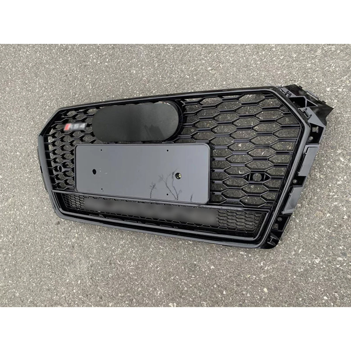Bumper Grille Fit for A D A4 2017-2019 Honeycomb Grille Full Gloss Black Body with emblem