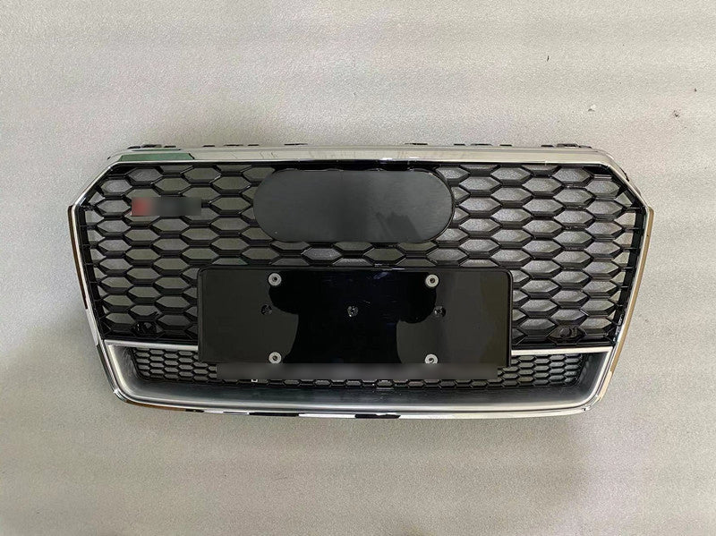 Chrome Bumper Grille fit for AD 2016 2017 2018 A7 S7 RS7 Style Front bumper Honeycomb Grille Lower Window