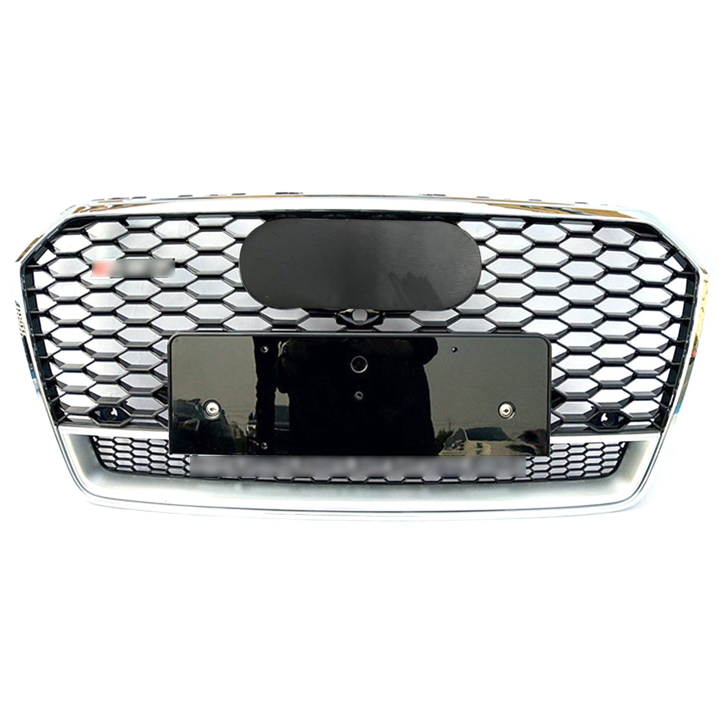 Chrome Bumper Grille fit for AD 2016 2017 2018 A7 S7 RS7 Style Front bumper Honeycomb Grille Lower Window