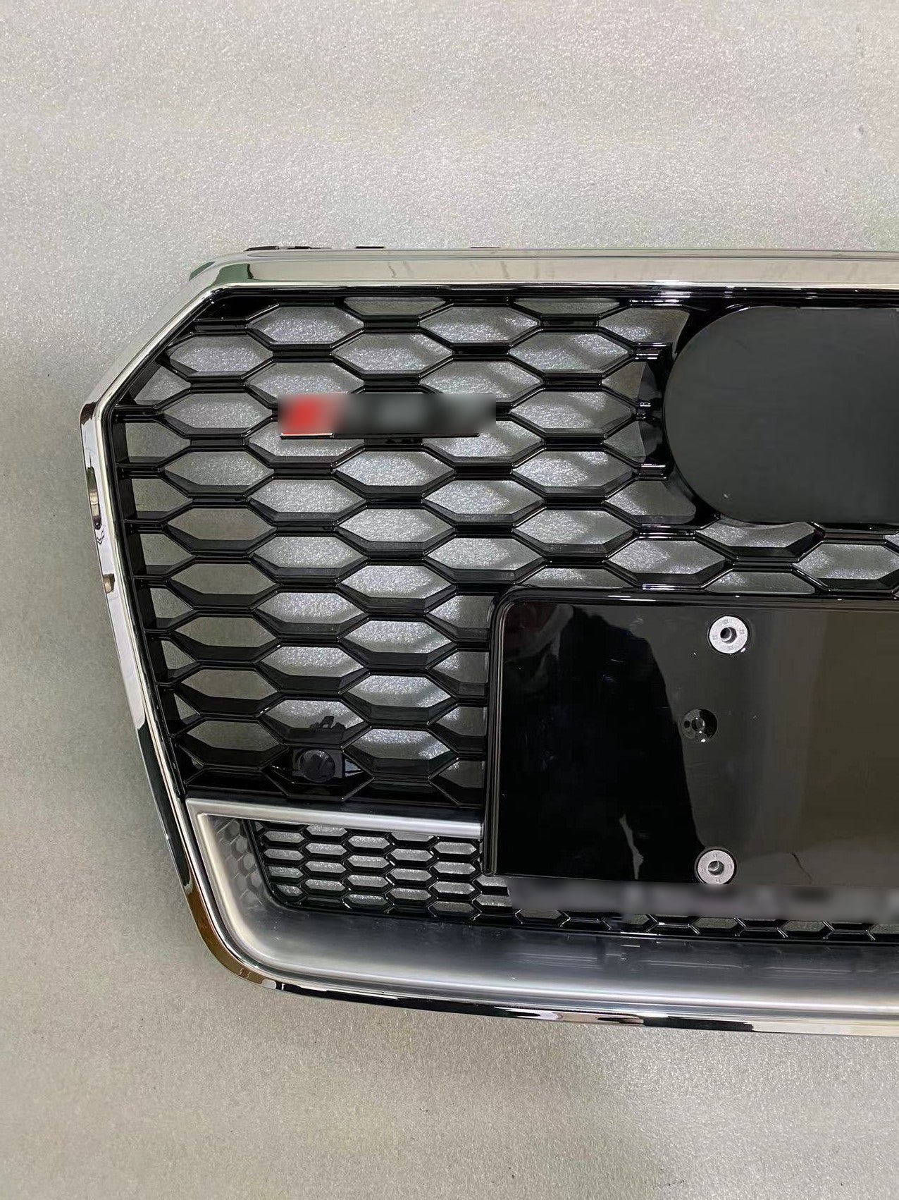 Chrome Bumper Grille fit for AD 2016 2017 2018 A7 S7 RS7 Style Front bumper Honeycomb Grille Lower Window
