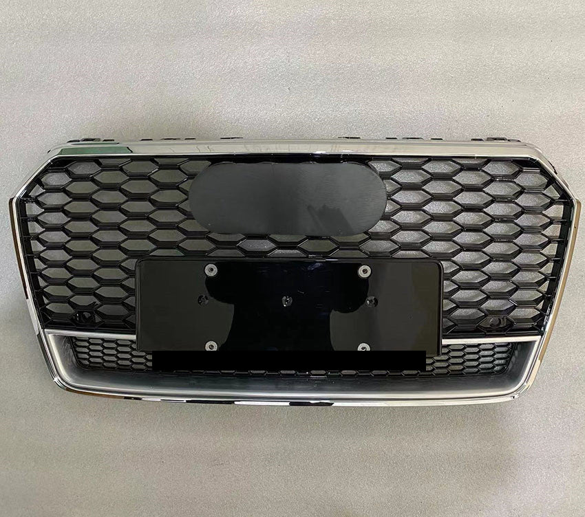 Chrome Bumper Grille fit for AD 2016 2017 2018 A7 S7 RS7 Style Front bumper Honeycomb Grille Lower Window