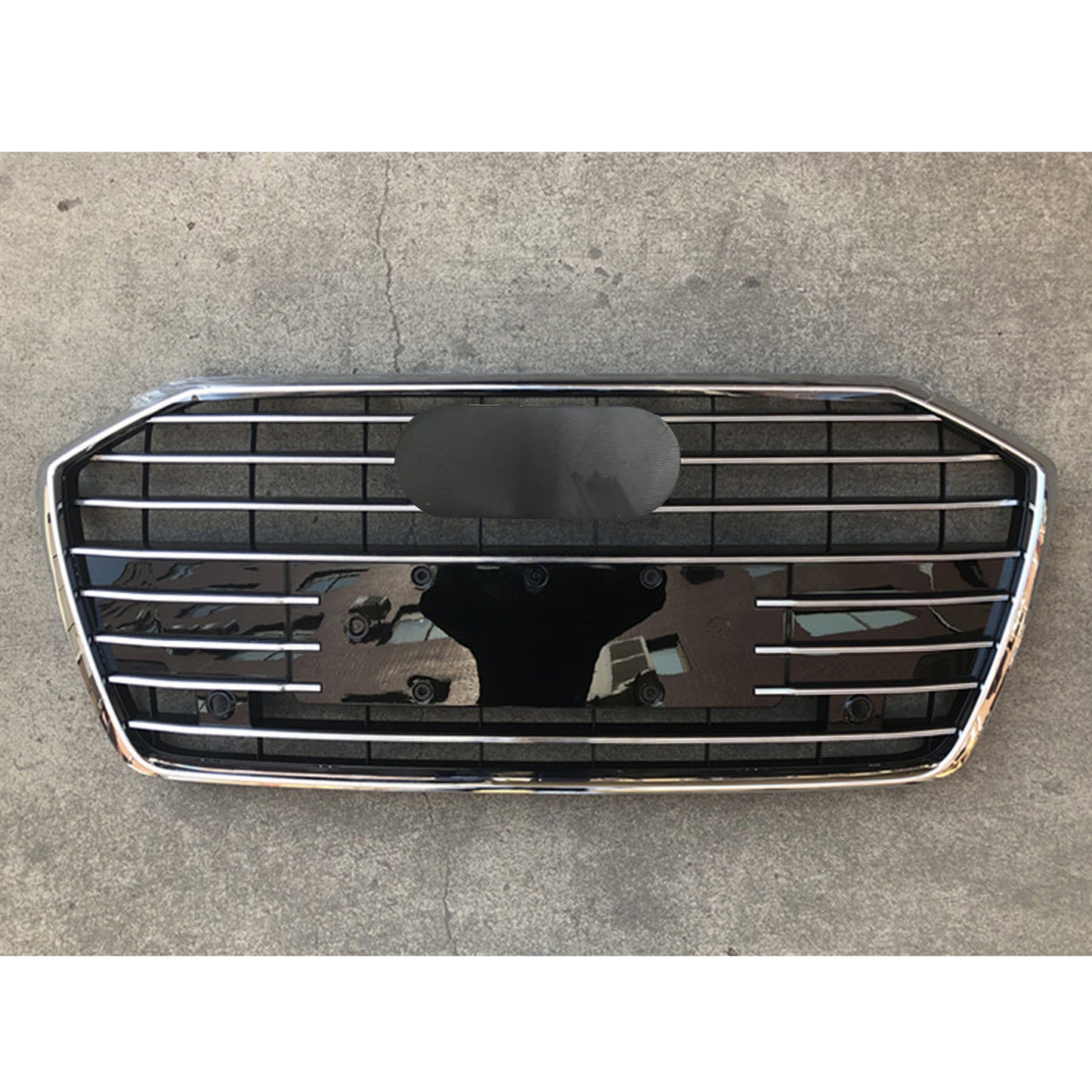 Chrome Bumper Grille Fit for AD A8 S8 2019-2021 Grill Grille RS8 Gloss Black