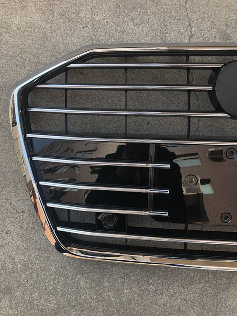 Chrome Bumper Grille Fit for AD A8 S8 2019-2021 Grill Grille RS8 Gloss Black