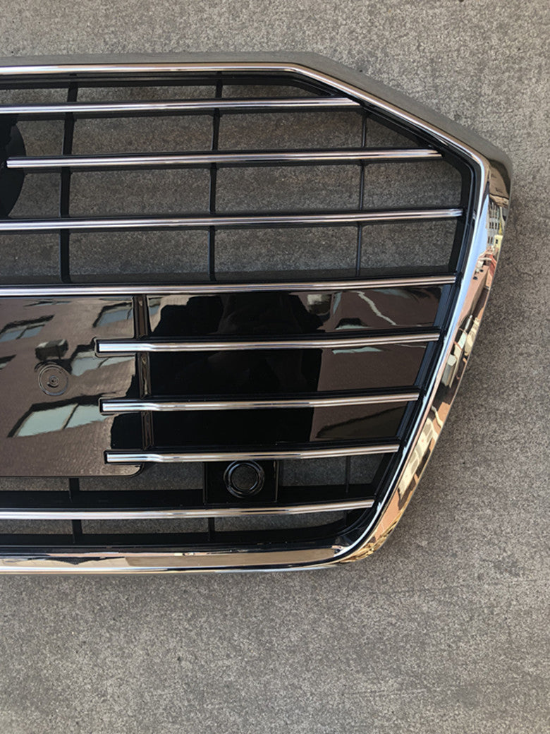 Chrome Bumper Grille Fit for AD A8 S8 2019-2021 Grill Grille RS8 Gloss Black