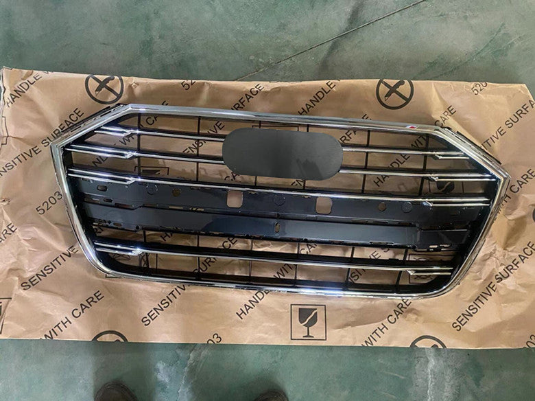 Chrome Bumper Grille Fit for AD A8 S8 2019-2021 Grill Grille RS8 Gloss Black