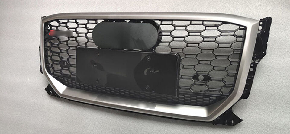 Chrome Bumper Grille Fit for AD Q2 2018-2021 Grill RSQ2 Style Honeycomb Silver Frame Front Bumper Grill
