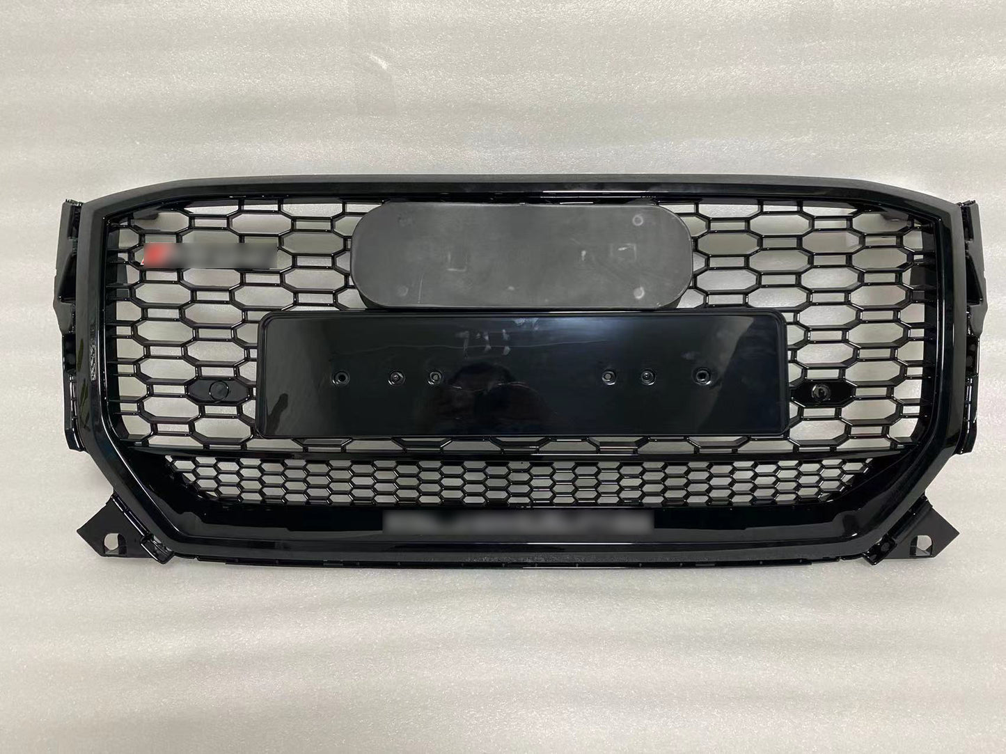 Mesh Honeycomb Bumper Grille Fit for AD Q2 2018-2021 Grill RSQ2 Style Honeycomb Silver Frame Front Bumper Grille Gloss Black