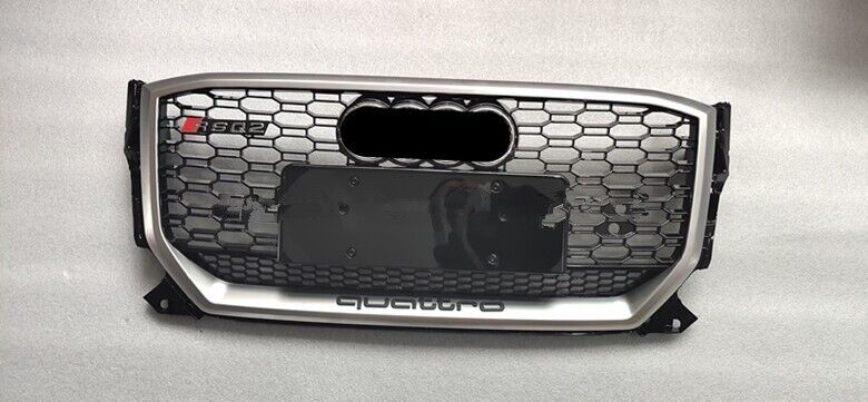 Chrome Mesh Honeycomb Bumper Grille Fit for AD Q2 2018-2021 Grill RSQ2 Style Honeycomb Silver Frame Front Bumper Grille