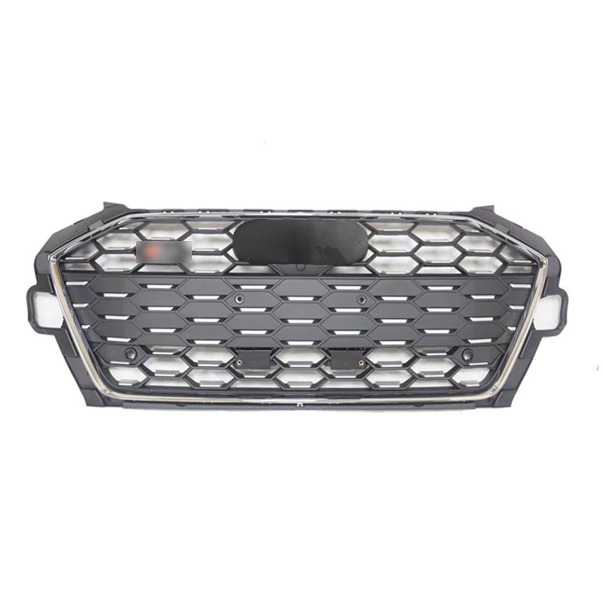 Chrome Bumper Grille Fit for A D A4 2020-2024 Honeycomb Grille Chrome Trim with Matt Black Body