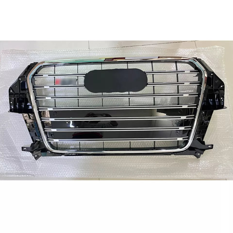 Chrome Bumper Grille Fit for AD Q3 RSQ3 SQ3 2013-2015 Grill grille Gloss Black Body