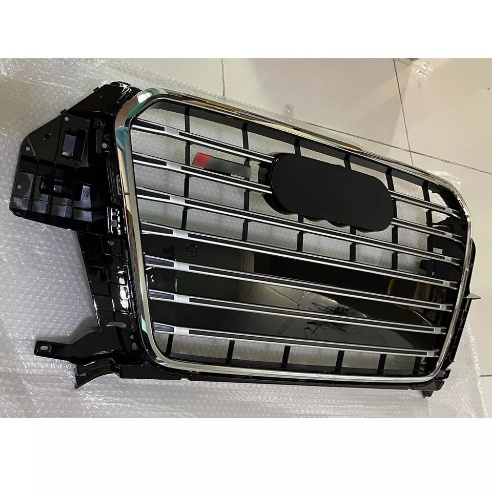Chrome Bumper Grille Fit for AD Q3 RSQ3 SQ3 2013-2015 Grill grille Gloss Black Body