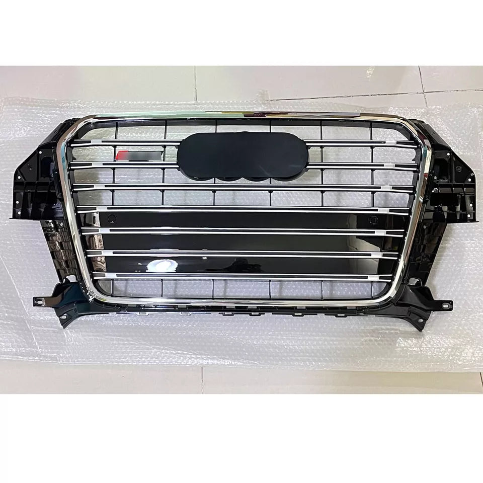 Chrome Bumper Grille Fit for AD Q3 RSQ3 SQ3 2013-2015 Grill grille Gloss Black Body