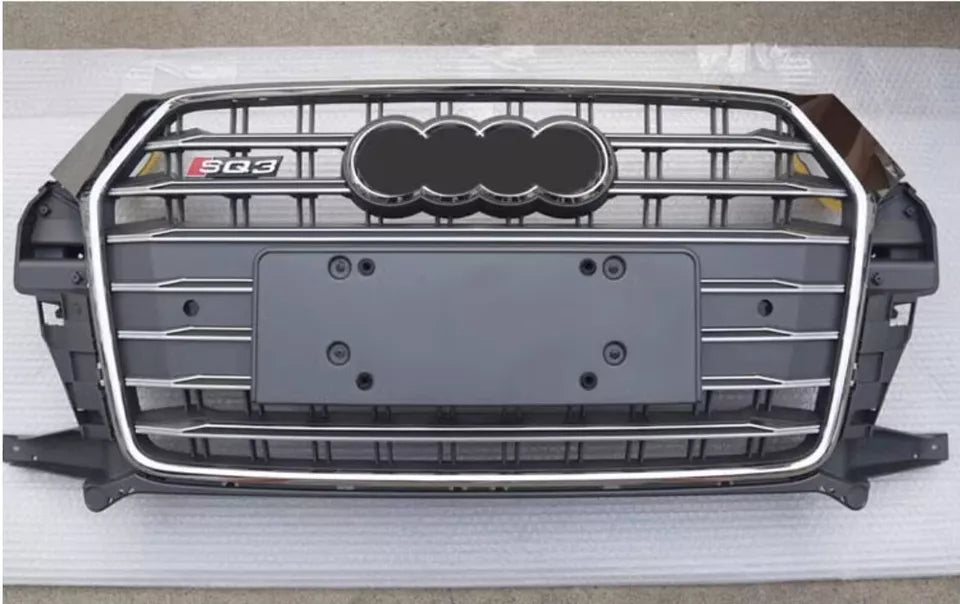 Chrome Bumper Grille Fit for AD Q3 RSQ3 SQ3 2013-2015 Grill grille Grey Body