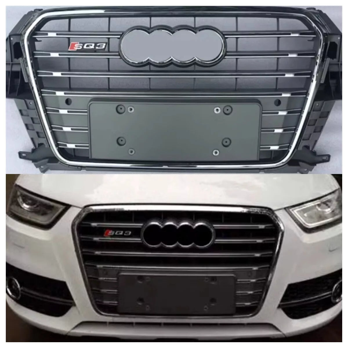 Chrome Bumper Grille Fit for AD Q3 RSQ3 SQ3 2013-2015 Grill grille Grey Body