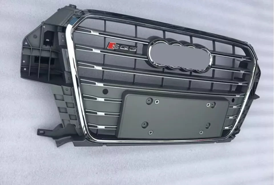 Chrome Bumper Grille Fit for AD Q3 RSQ3 SQ3 2013-2015 Grill grille Grey Body