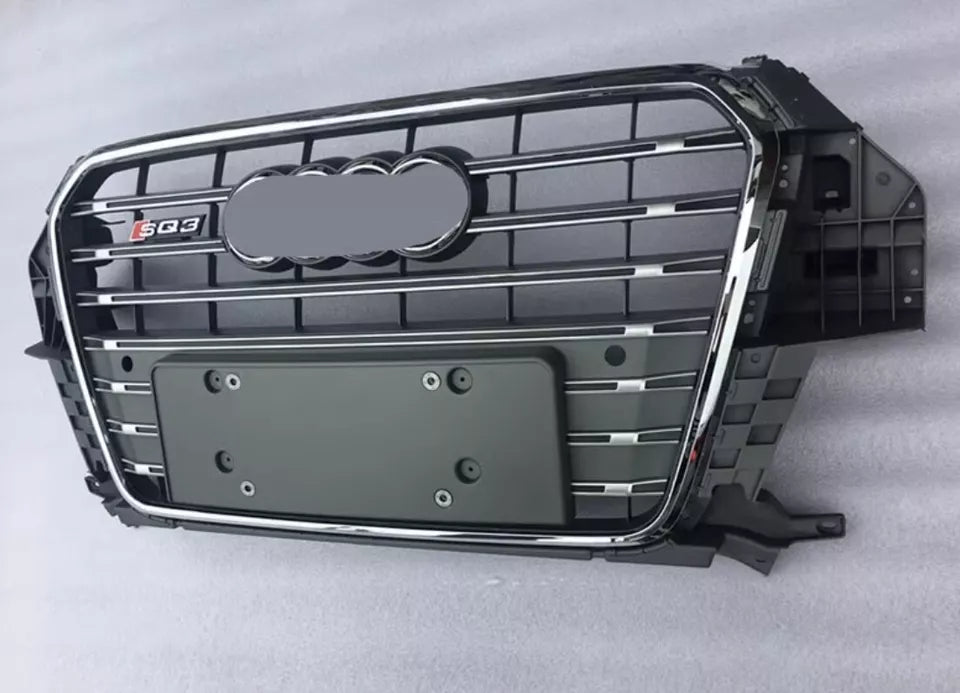 Chrome Bumper Grille Fit for AD Q3 RSQ3 SQ3 2013-2015 Grill grille Grey Body