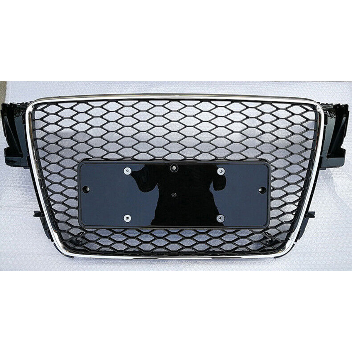 Chrome Bumper Grille Fit For A D A4 2009-2012 Honeycomb Grille with Gloss Black Body No Emblem