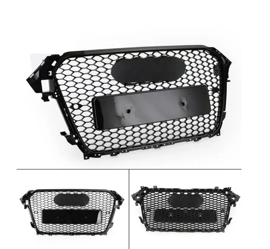 RS4 Style Mesh Front Bumper Grille For A4 S4 B8.5 2013-2016 Gloss Black