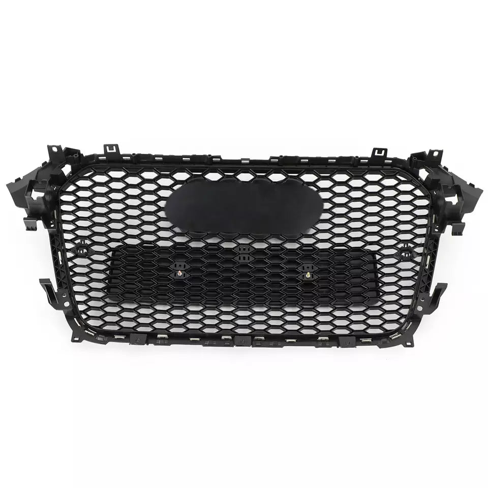 RS4 Style Mesh Front Bumper Grille For A4 S4 B8.5 2013-2016 Gloss Black