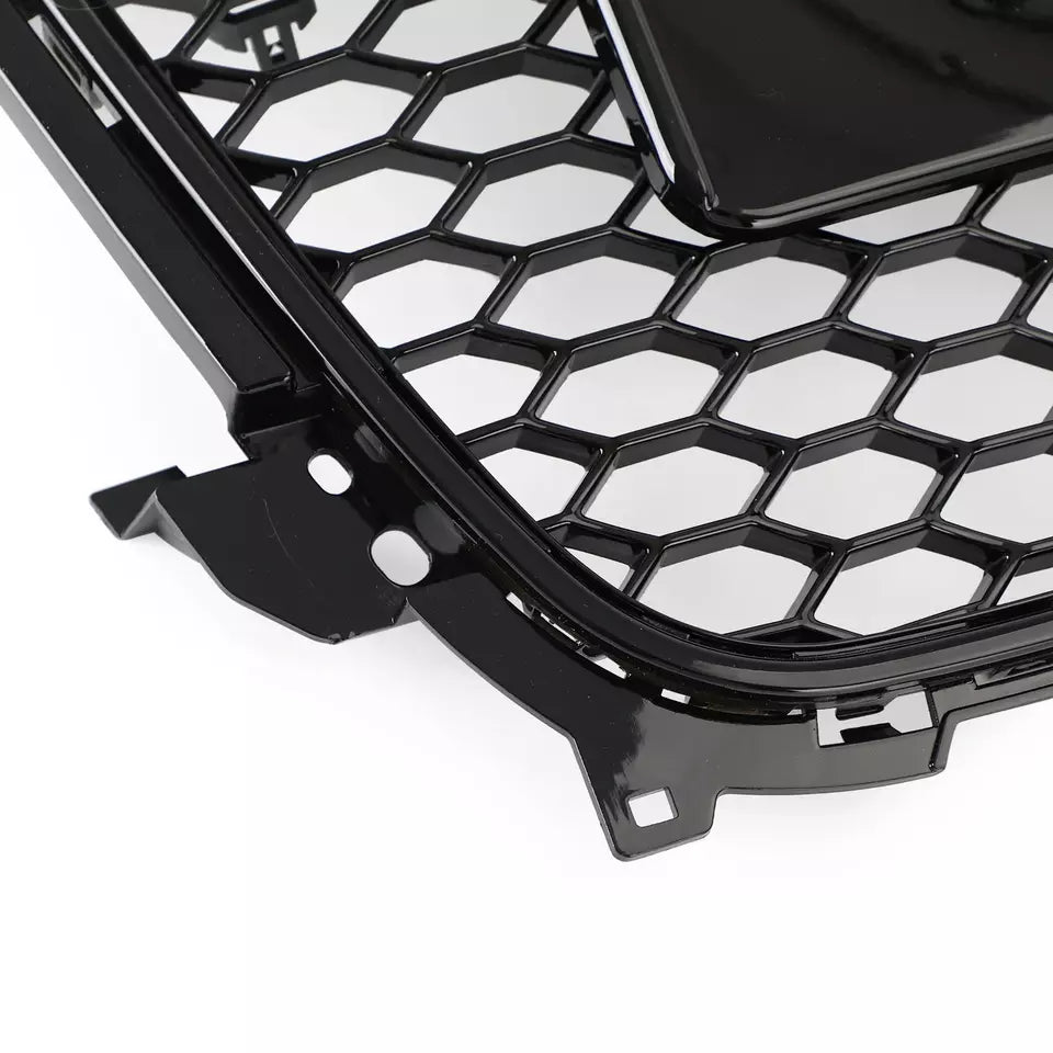RS4 Style Mesh Front Bumper Grille For A4 S4 B8.5 2013-2016 Gloss Black