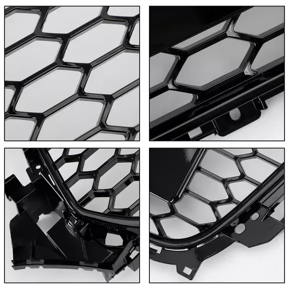 RS4 Style Mesh Front Bumper Grille For A4 S4 B8.5 2013-2016 Gloss Black