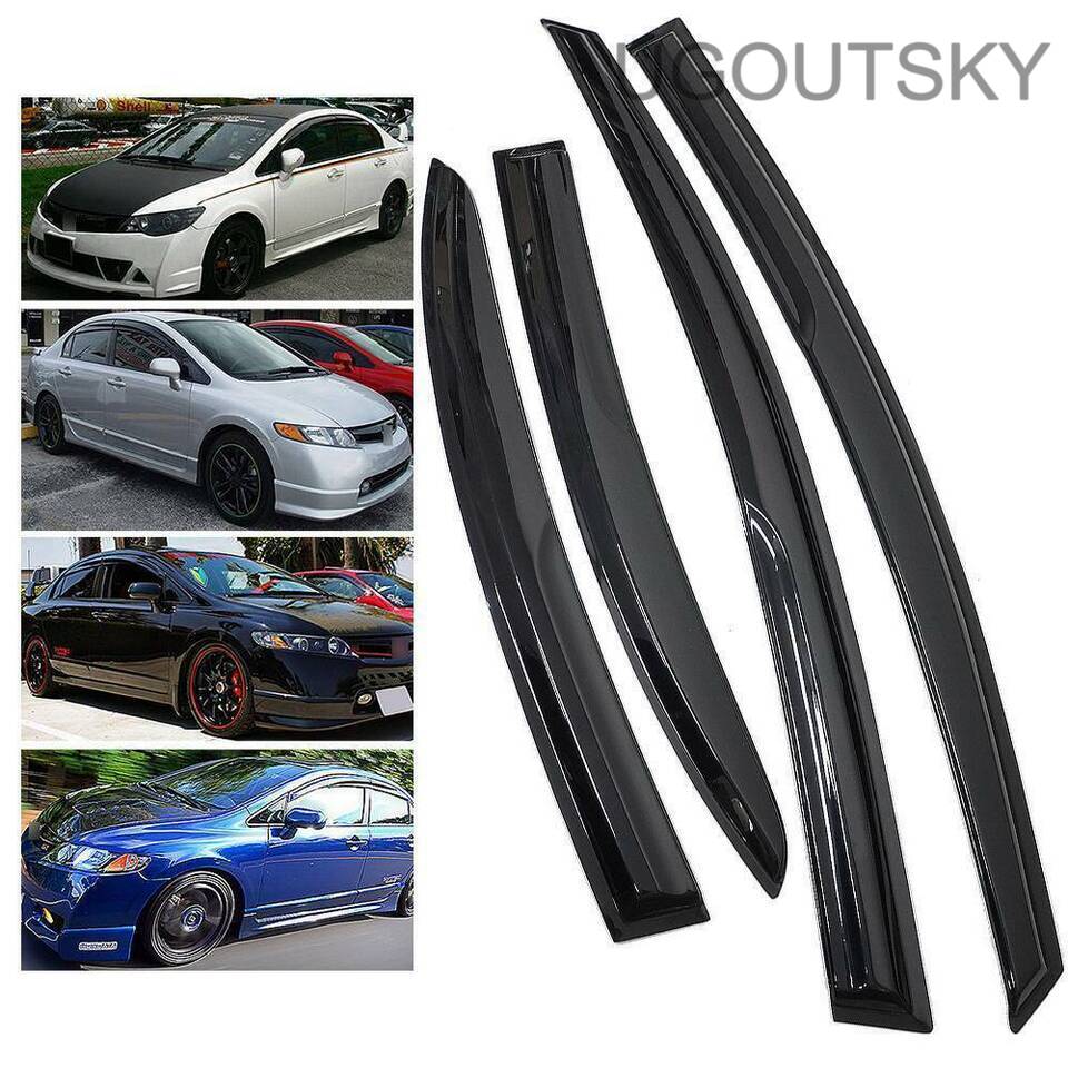 UGOUTSKY Window rain guards For 1993-2011 2012 Ford Ranger Extended 4pc Window Visor Wind Sun Rain Deflector