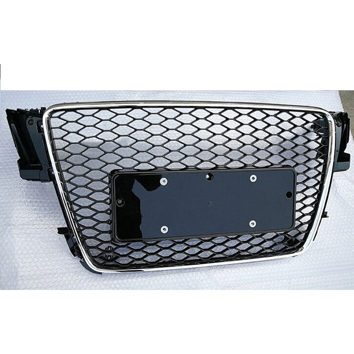 Chrome Bumper Grille Fit For A D A4 2009-2012 Honeycomb Grille with Gloss Black Body No Emblem