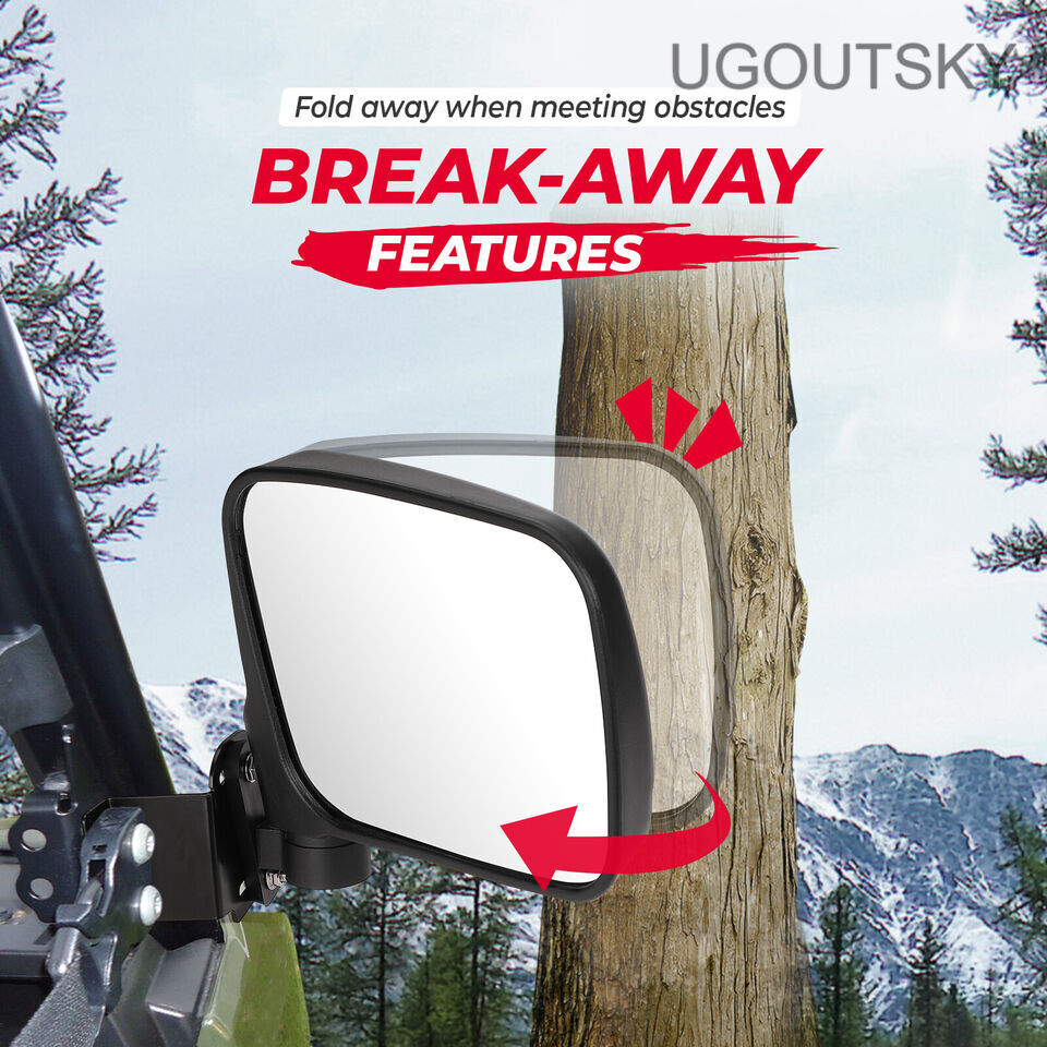 UGOUTSKY Rear view mirrors TV Rear View Side Mirrors 7.8" Large For Polaris Ranger XP 500/570/900