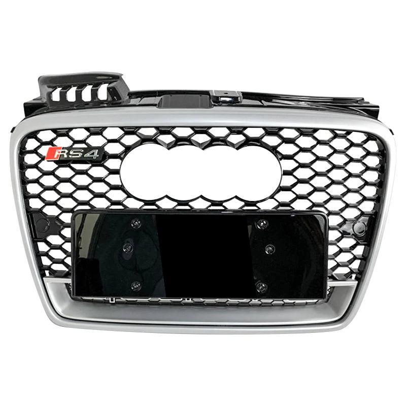 Mesh Chrome Front Bumper Grill Grille for 2005-02008 A4 B7 RS4 Style Non S-line