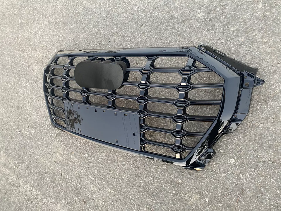 Front Bumper Grille Fit for AD Q3 SQ3 2019-2023 Grill Grille Bumper grille Gloss Black