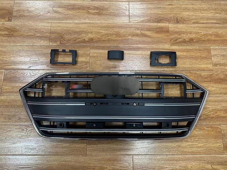 Chrome Front Bumper Grille Fit for AD A7/A7L/S7 2019-2024 Grill Grille Matte Black